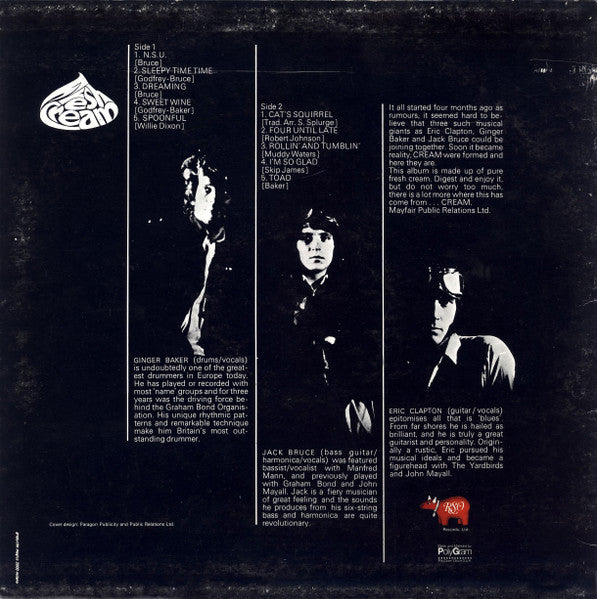 Cream (2) : Fresh Cream (LP, Album, RE)