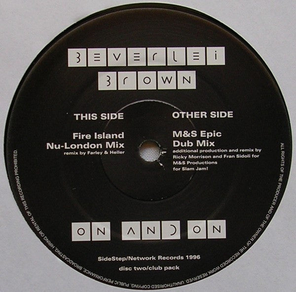 Beverlei Brown : On And On (2x12", Promo)