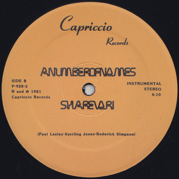 A Number Of Names : Sharevari (12", RE)