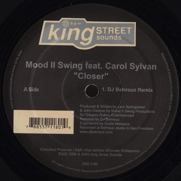 Mood II Swing Feat. Carole Sylvan : Closer (Remixed By Behrouz) (12")