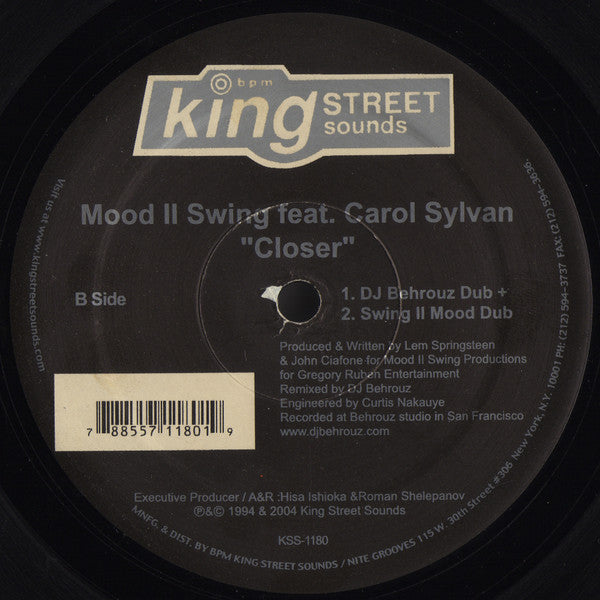 Mood II Swing Feat. Carole Sylvan : Closer (Remixed By Behrouz) (12")