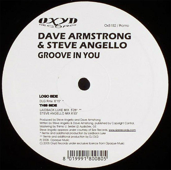 Dave Armstrong & Steve Angello : Groove In You (12", Promo)