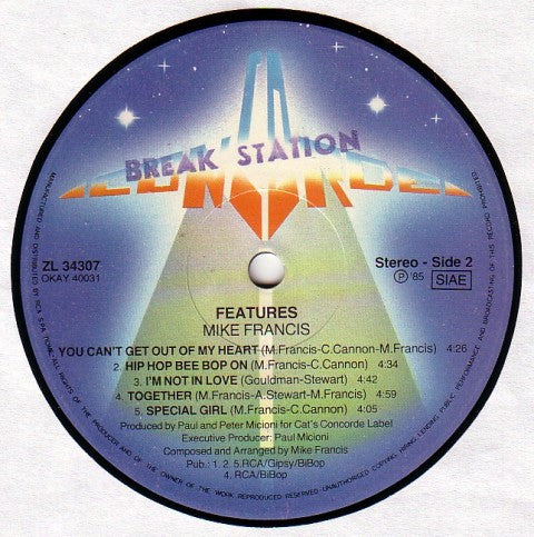 Mike Francis : Features (LP, Album)