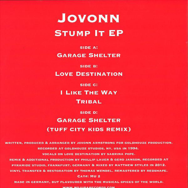 Jovonn : Stump It EP (2x12", EP, Ltd, RE)