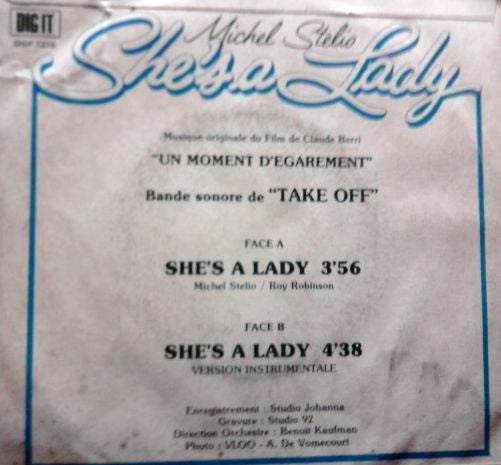 Michel Stelio : She's A Lady (7")