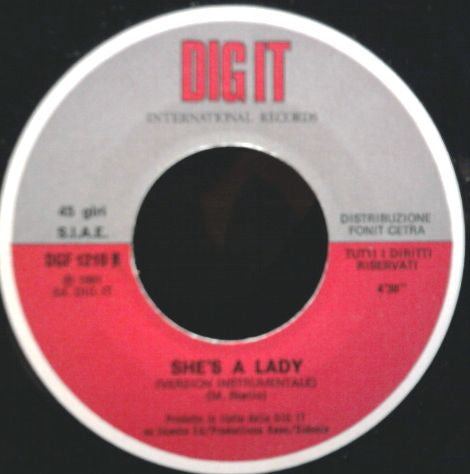 Michel Stelio : She's A Lady (7")