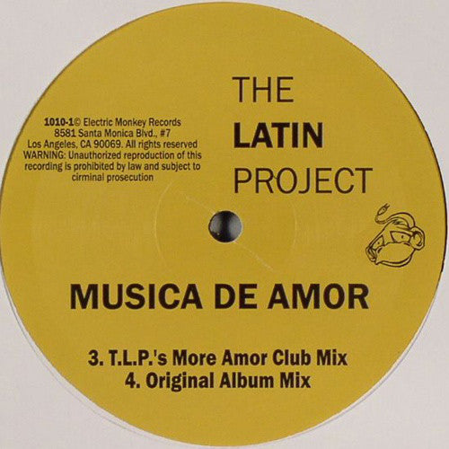 The Latin Project : Musica De Amor (12")