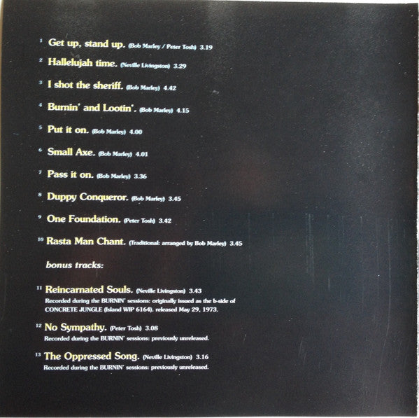 Bob Marley & The Wailers : Burnin' (CD, Album, RE, RM)