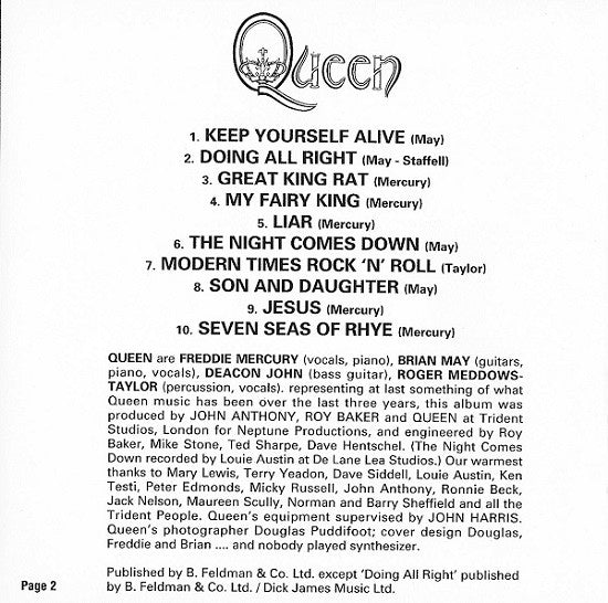 Queen : Queen (CD, Album, RE, RM)