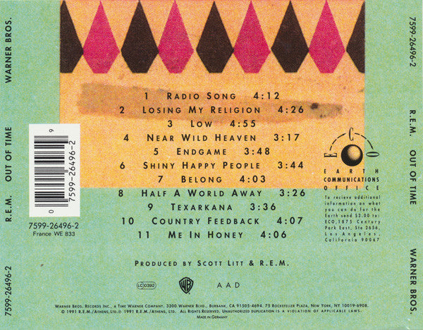 R.E.M. : Out Of Time (CD, Album)