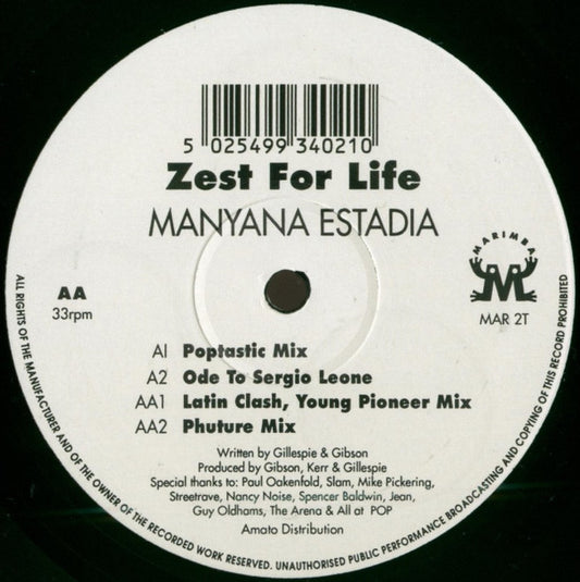 Zest For Life : Manyana Estadia (12")