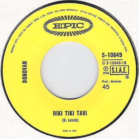 Donovan With Open Road (2) : Riki Tiki Tavi (7", Single)