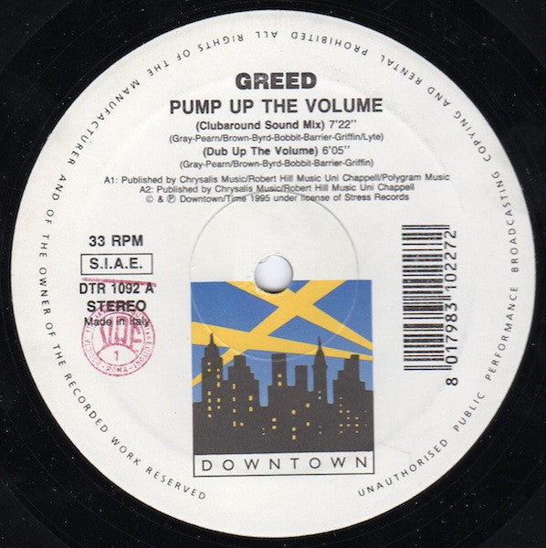 Greed : Pump Up The Volume (12")