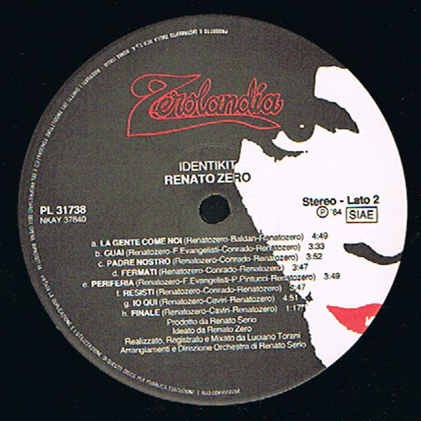 Renato Zero : Identikit (LP, Album)