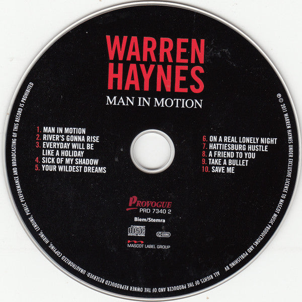 Warren Haynes : Man In Motion (CD, Album, Dig)