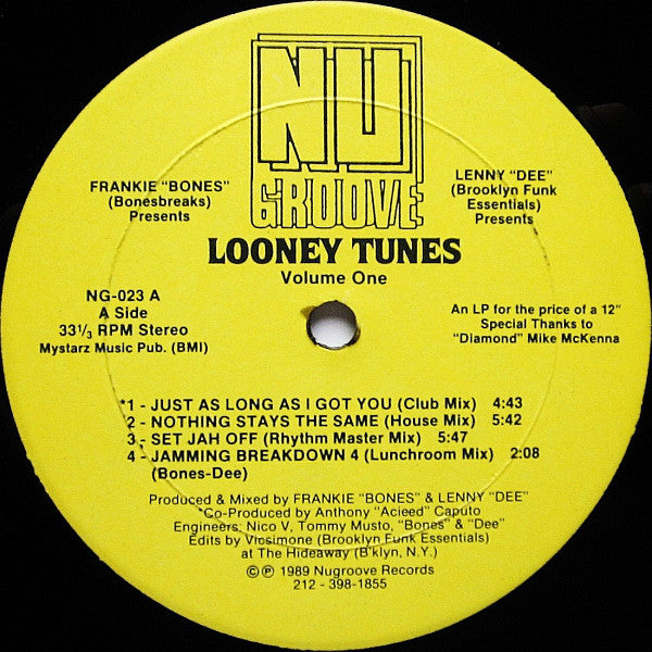 Frankie Bones & Lenny Dee : Looney Tunes - Volume One (LP)