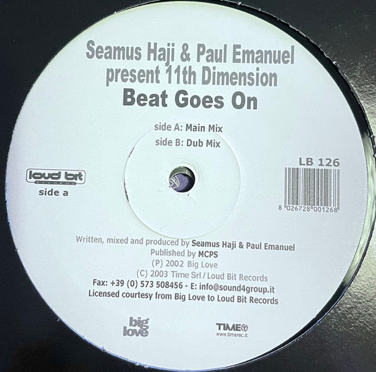 Seamus Haji & Paul Emanuel* Present 11th Dimension : Beat Goes On  (12")