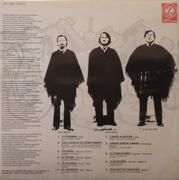 Los Folkloristas : Dal Mexico (LP, Album, Gat)