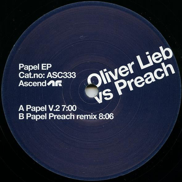 Oliver Lieb Vs Preach* : Papel EP (12", EP)