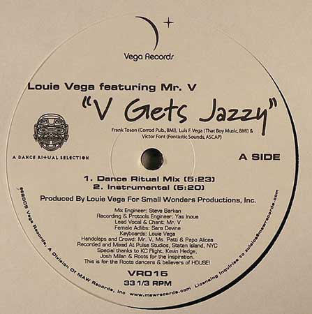 Louie Vega Featuring Mr. V (4) : V Gets Jazzy (12")