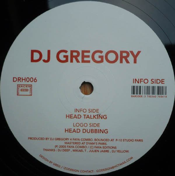 DJ Gregory : Head Talking (12")