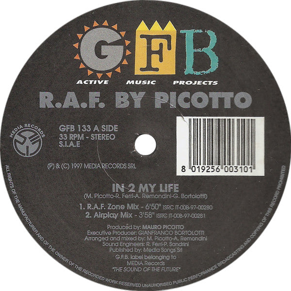 R.A.F. By Picotto : In 2 My Life (12", Maxi)