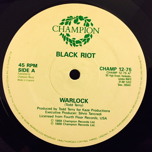 Black Riot : Warlock / A Day In The Life (12")