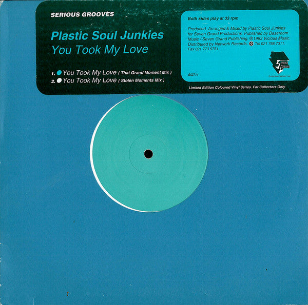 Plastic Soul Junkies : You Took My Love (10", Ltd, Blu)