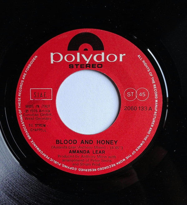 Amanda Lear : Blood & Honey (7", Single)