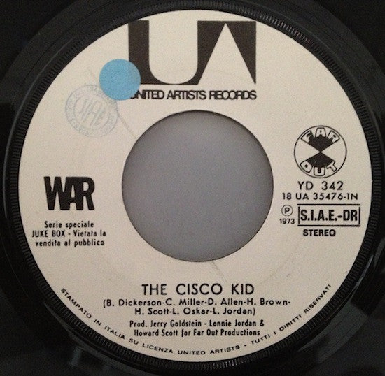 War / Blood, Sweat And Tears : The Cisco Kid / Over The Hill (7", Jukebox)