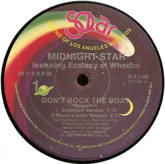 Midnight Star Featuring Ecstacy Of Whodini* : Don't Rock The Boat (12")