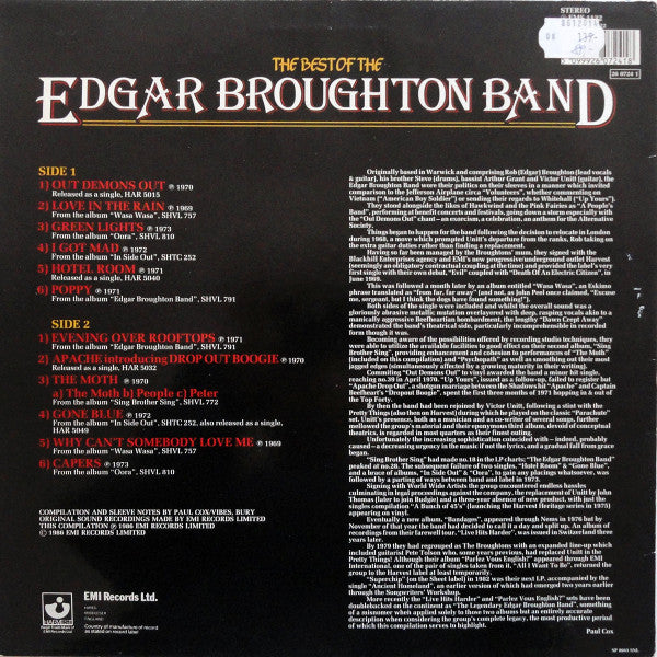 The Edgar Broughton Band : The Best Of The Edgar Broughton Band (Out Demons Out!) (LP, Comp)