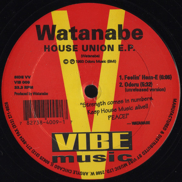 Watanabe : House Union E.P. (12", EP)