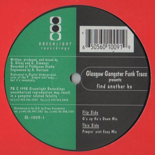 Glasgow Gangster Funk Tracs* : Find Another Ho (12")