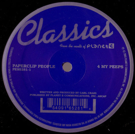 Paperclip People : 4 My Peeps (12")