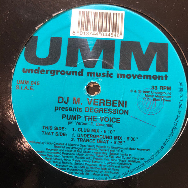 Maurizio Verbeni : Pump The Voice (12")