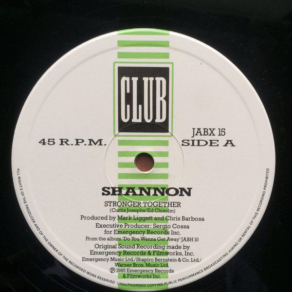 Shannon : Stronger Together (12", Single)