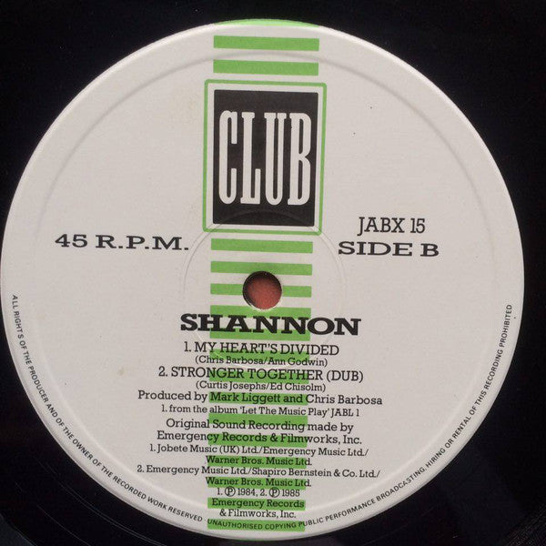 Shannon : Stronger Together (12", Single)