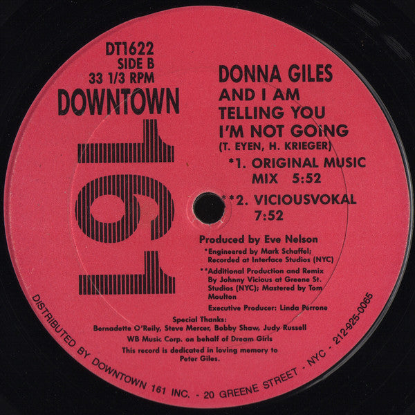 Donna Giles : And I Am Telling You I'm Not Going (12")