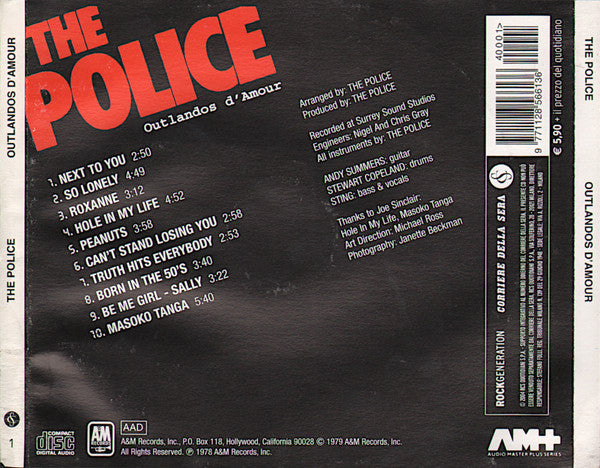 The Police : Outlandos D'Amour (CD, Album, RE)