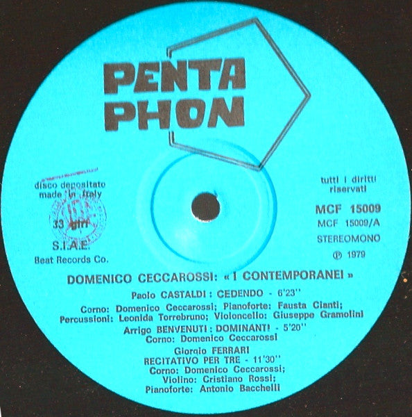 Domenico Ceccarossi : I Contemporanei (LP, Album)
