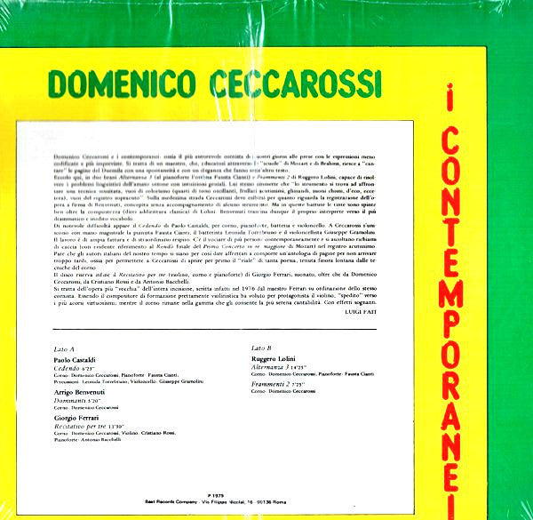 Domenico Ceccarossi : I Contemporanei (LP, Album)