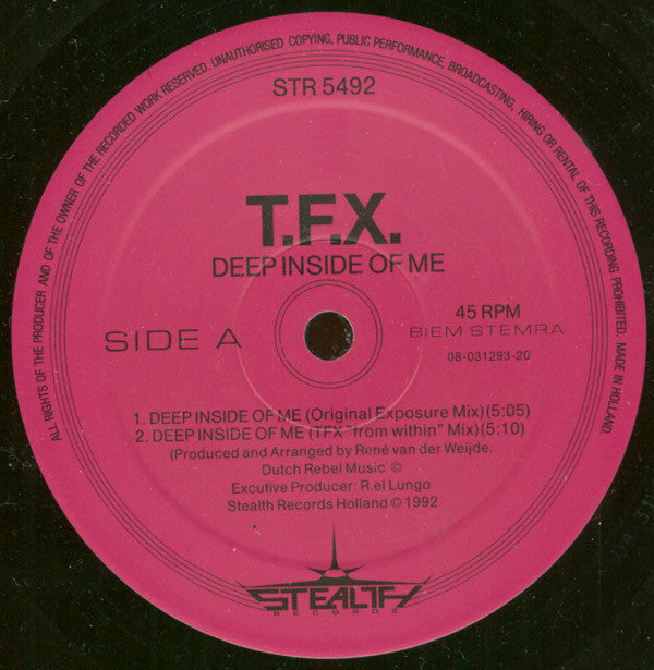 TFX : Deep Inside Of Me (12")