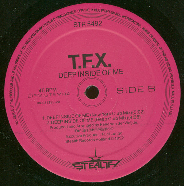 TFX : Deep Inside Of Me (12")