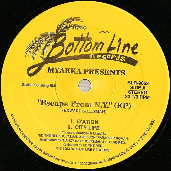 Myakka : Escape From N.Y. (EP) (12", EP)