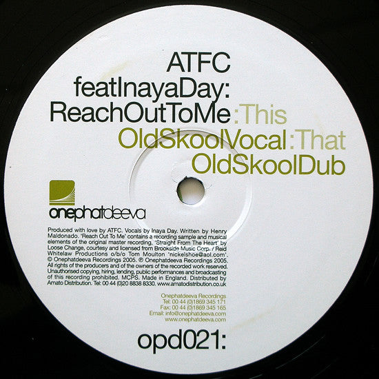 ATFC Feat. Inaya Day : Reach Out To Me (12")