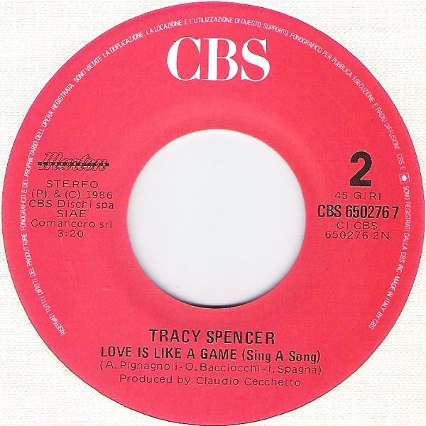 Tracy Spencer : Love Is Like A Game (7", Single)