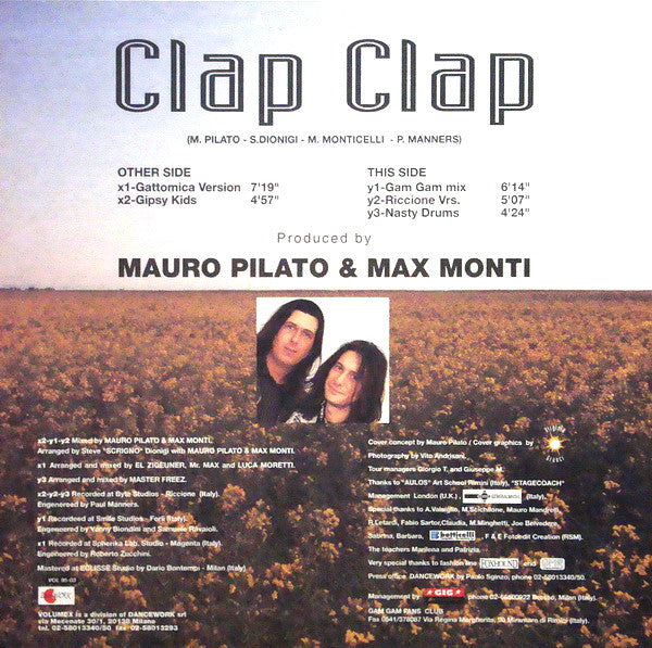 Mauro Pilato & Max Monti, Gam Gam : Clap Clap (12")