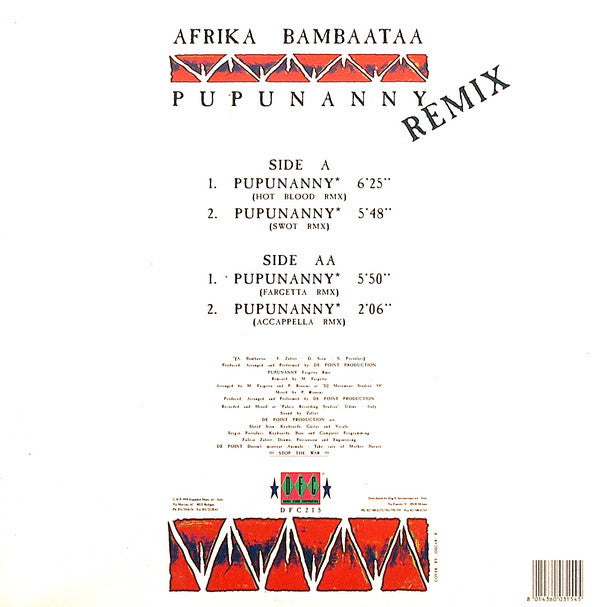 Afrika Bambaataa : Pupunanny (Remix) (12")