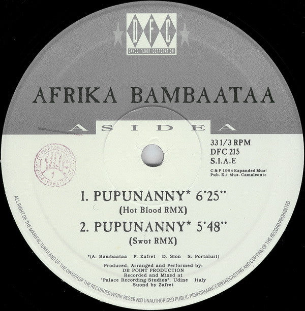 Afrika Bambaataa : Pupunanny (Remix) (12")